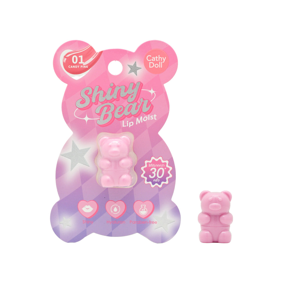 Cathy Doll #01 Candy Pink Shiny Bear Lip Moist 1.1g