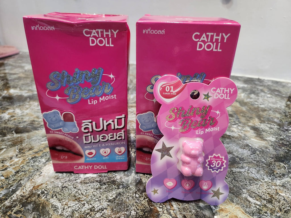 Cathy Doll #01 Candy Pink Shiny Bear Lip Moist 1.1g