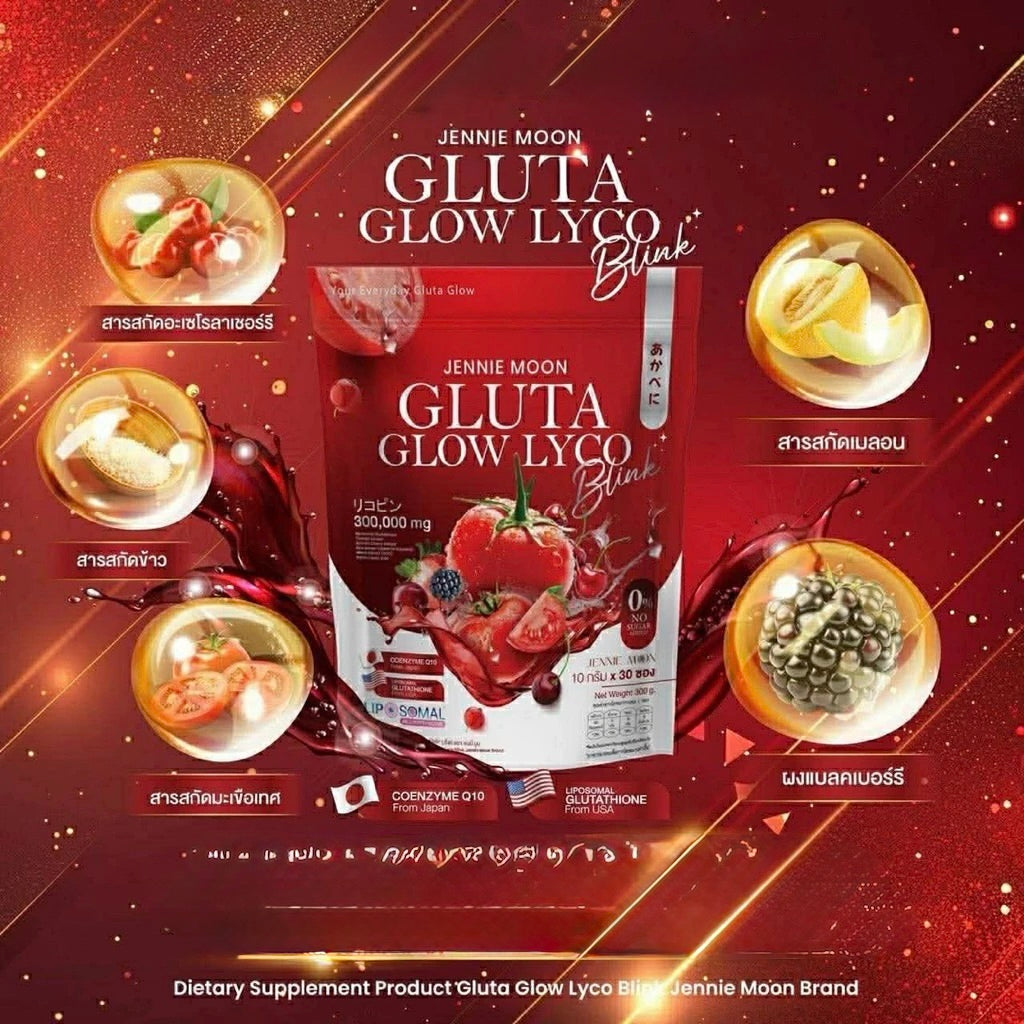 Jennie Moon Gluta Glow Lyco Blink Drink (30 Sachets)