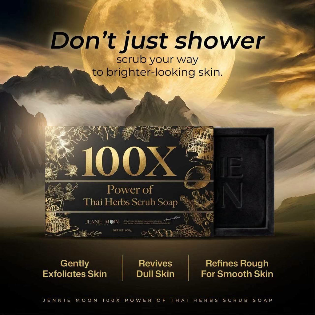 JENNIE MOON BLACK 100X POWER OF THAI HERBS SCRUB SOAP (160G)
