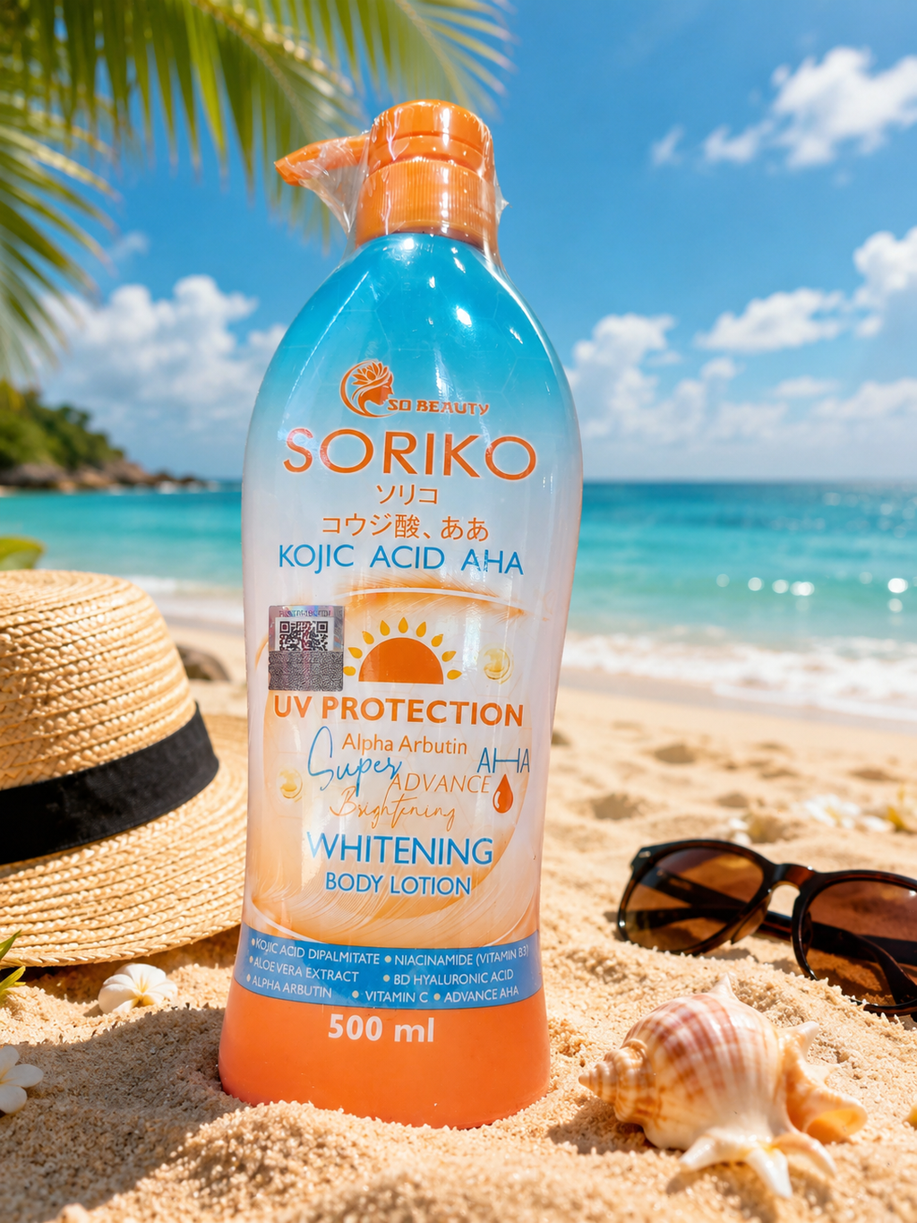 Soriko Kojic Acid AHA UV Protection Brightening Body Lotion - 500ml